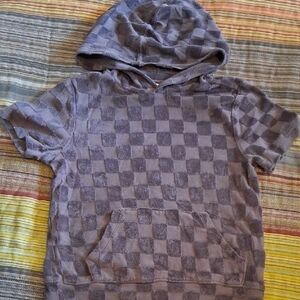 Old Navy Kids Checkered Hoodie in Gray